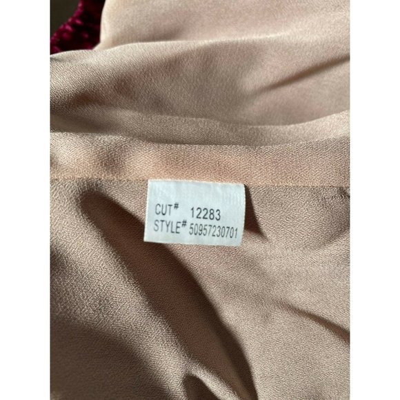 Ice Womens Velvet Wrap Jacket Red Paisley Long Sleeve Tie Collared M - Picture 12 of 12